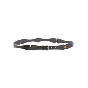 MARTINA MORI Black Made In Italy Leather Twisting Belt